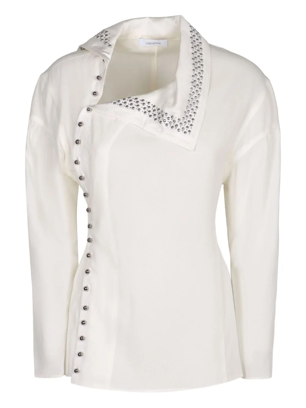 long-sleeve studded collar blouse - 1