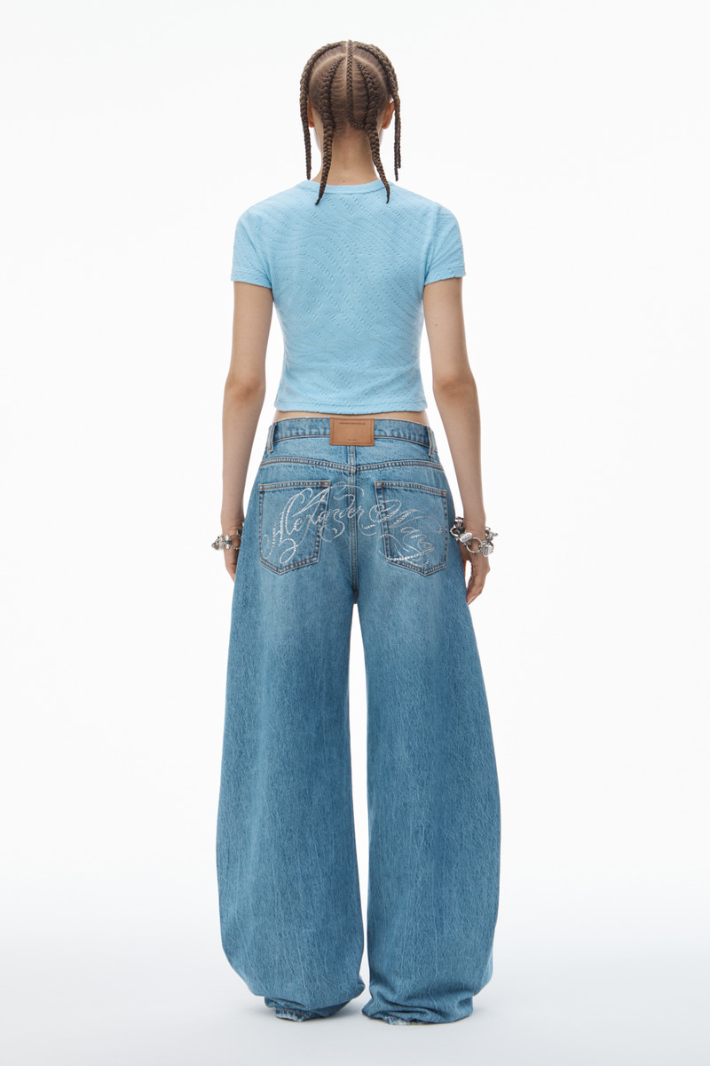 logo jacquard short sleeve baby tee 4