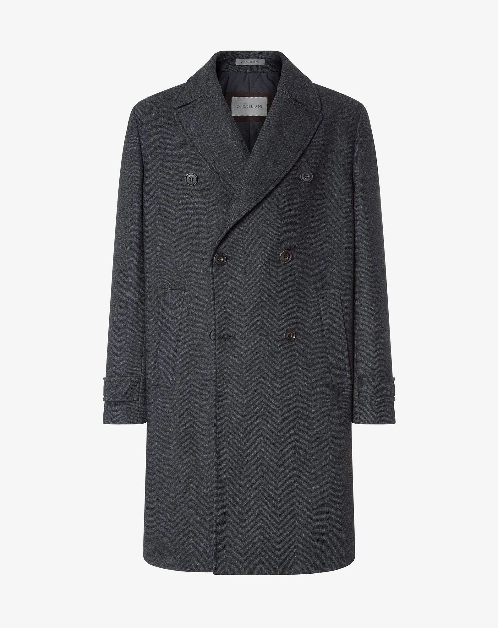 Melange anthracite grey délavé herringbone coat - 1