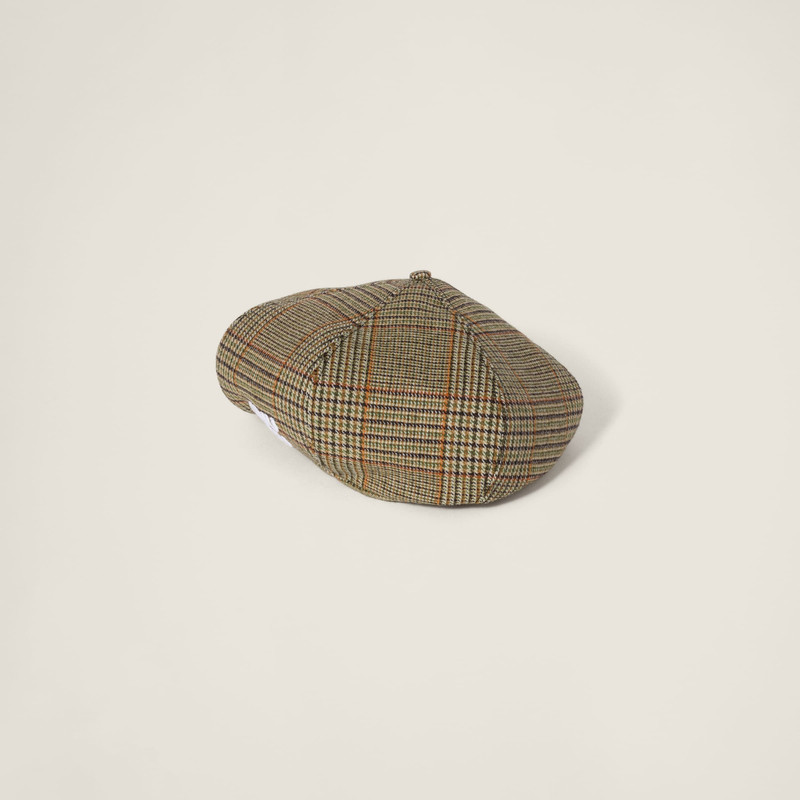 Prince of Wales check wool beret 1