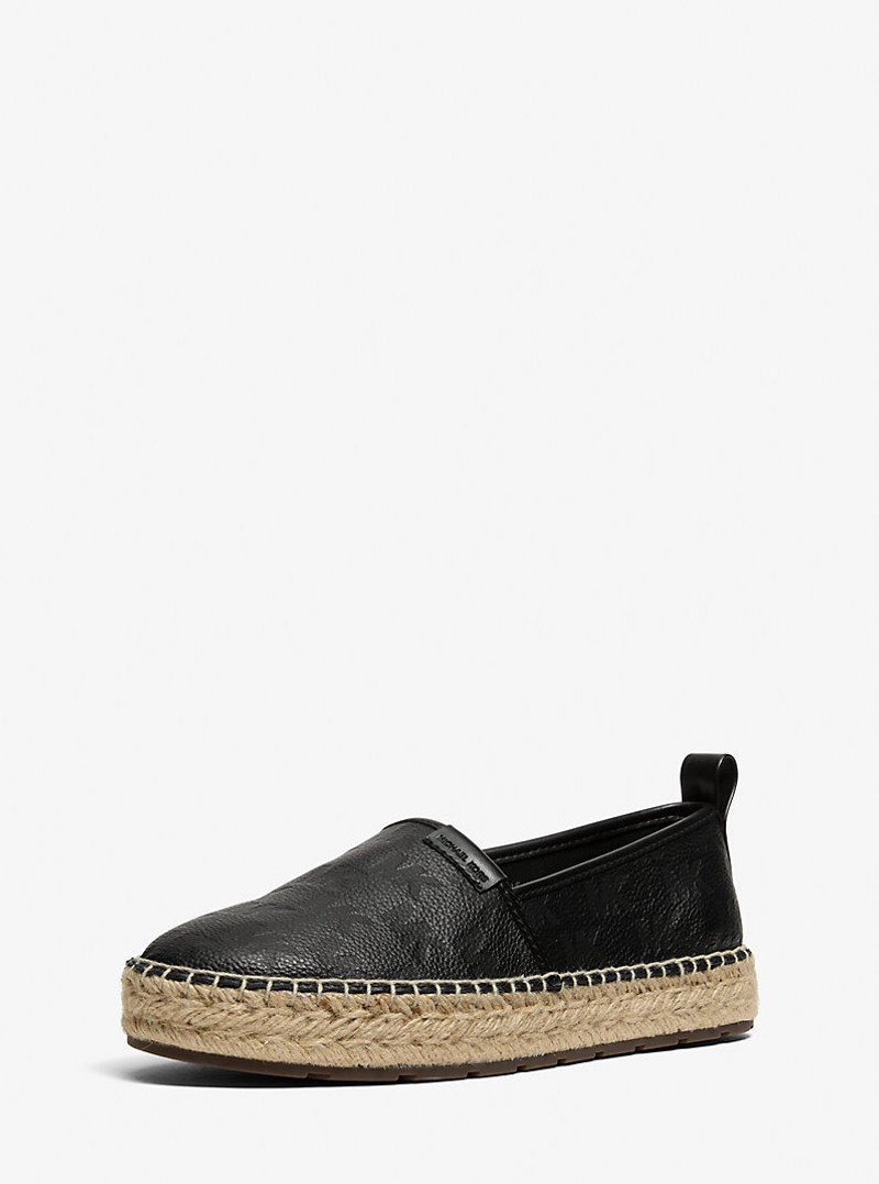 MICHAEL KORS Elias Logo Embossed Leather Espadrille outlook