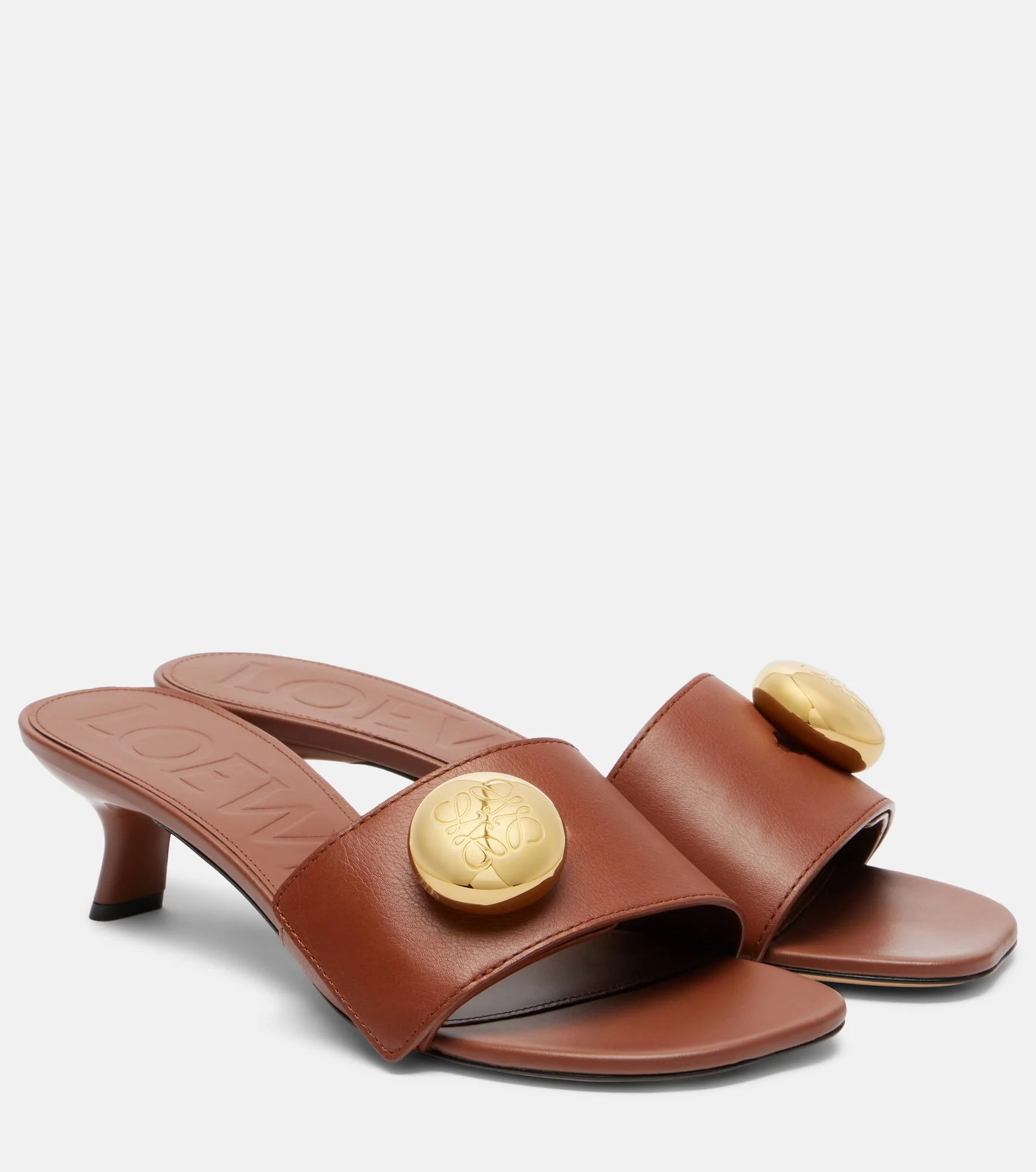 Pebble Anagram leather mules - 1