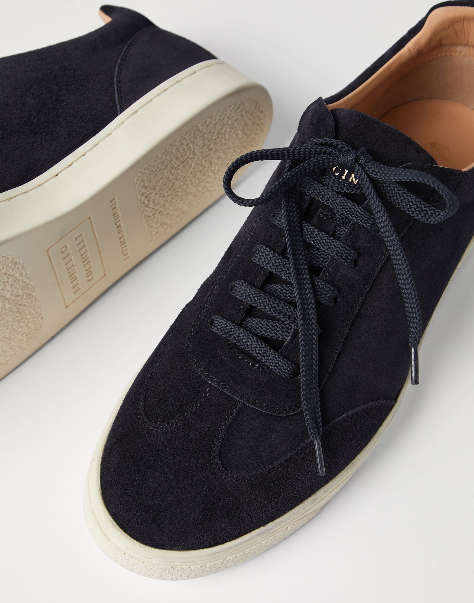 Washed suede sneakers with natural rubber sole - 3