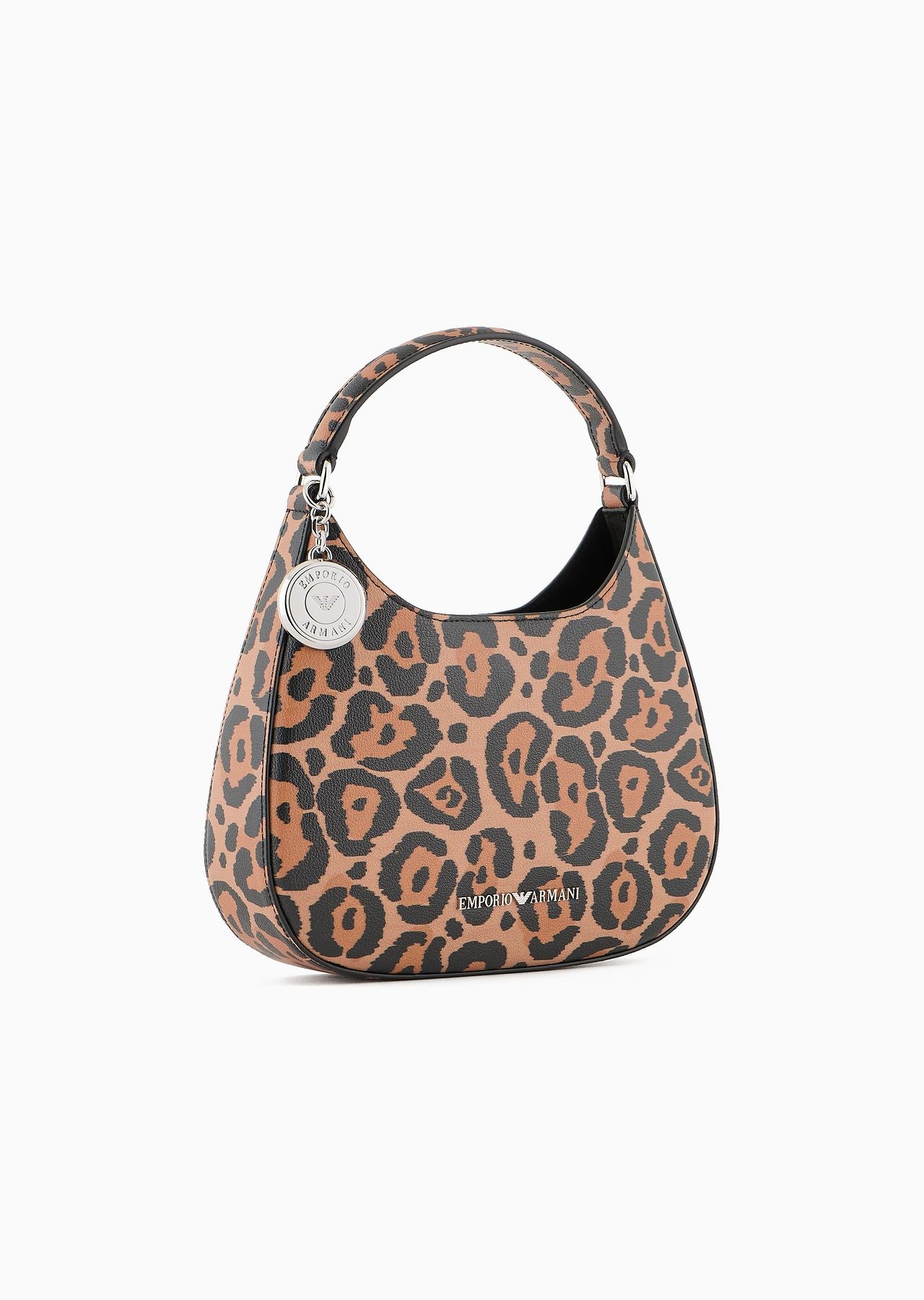 Emporio Armani Sustainability Values Capsule Collection dappled recycled leather hobo handbag - 2