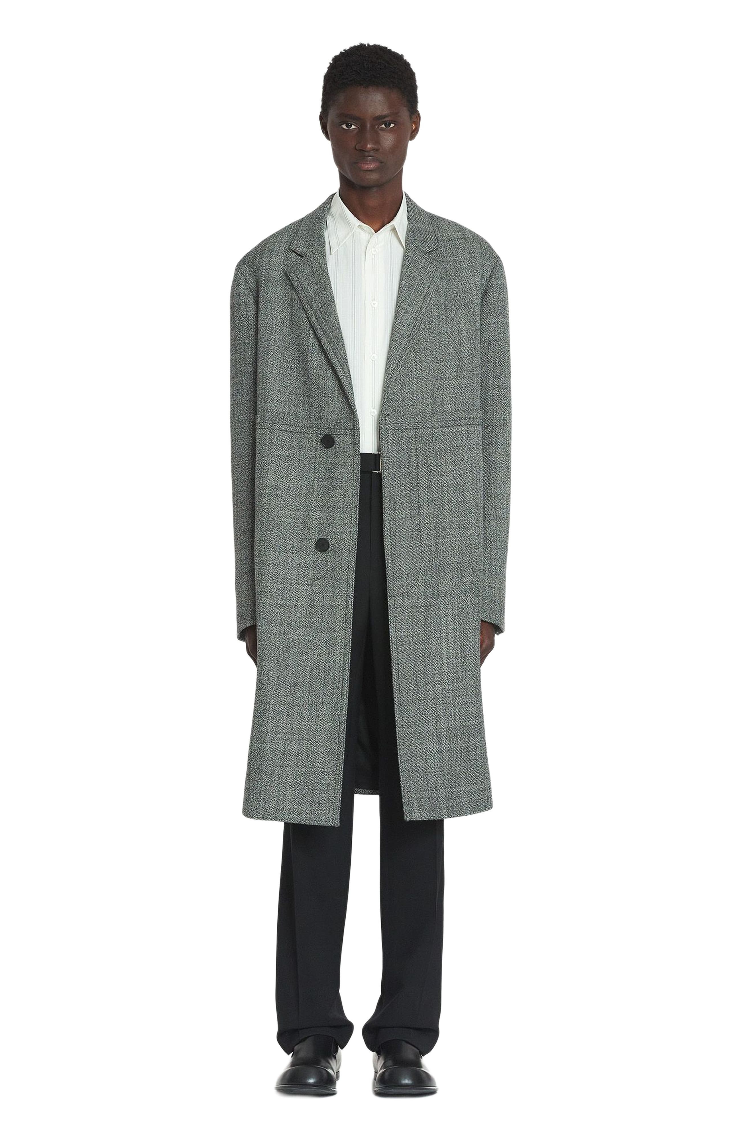 Lanvin STRAIGHT COTTON SHIRT in White/black at Nordstrom - 9