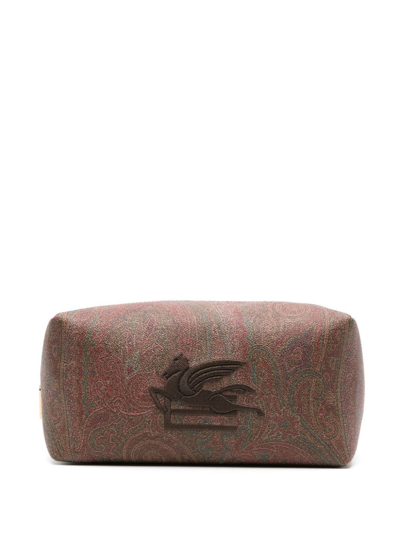Pegaso-embroidered paisley-print wash bag 1