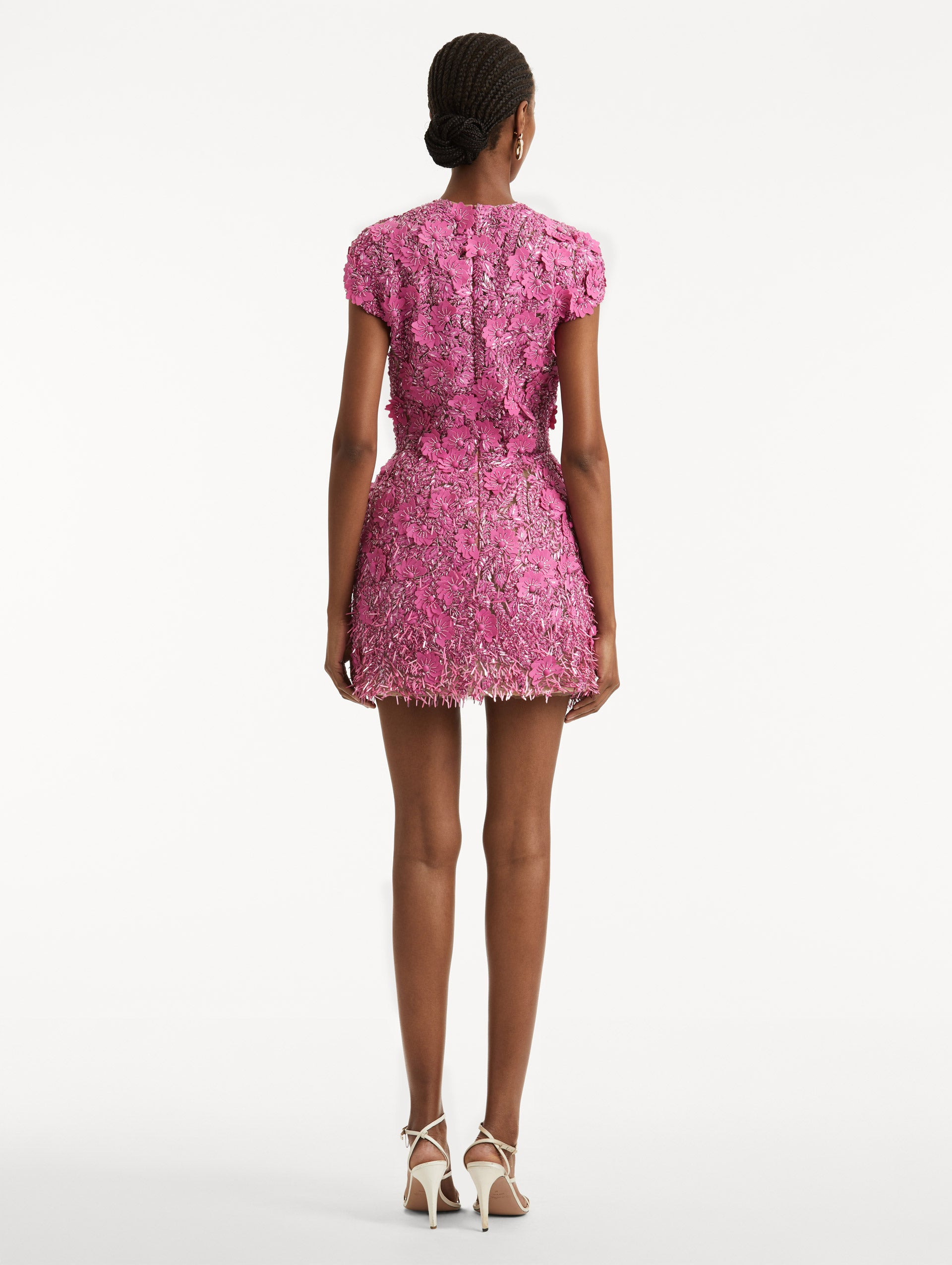 PEONY SEQUIN AND RAFFIA EMBROIDERED DRESS - 3