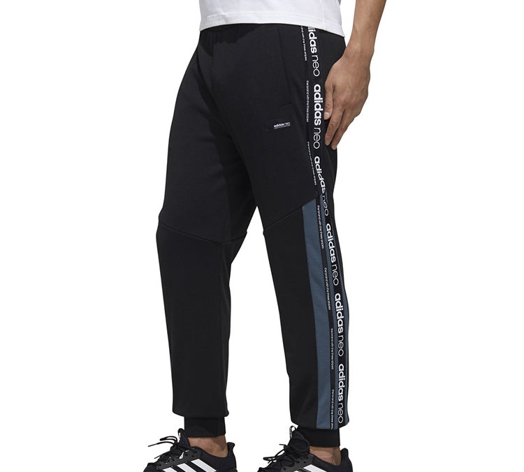 adidas neo M Ss Tp 1 Splicing Sports Pants Black FN6533 - 3