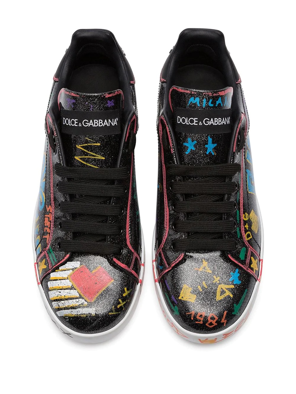 Portofino glitter graffiti sneakers - 4