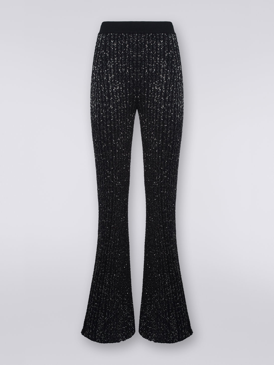 Viscose blend flared trousers with sequins - 1