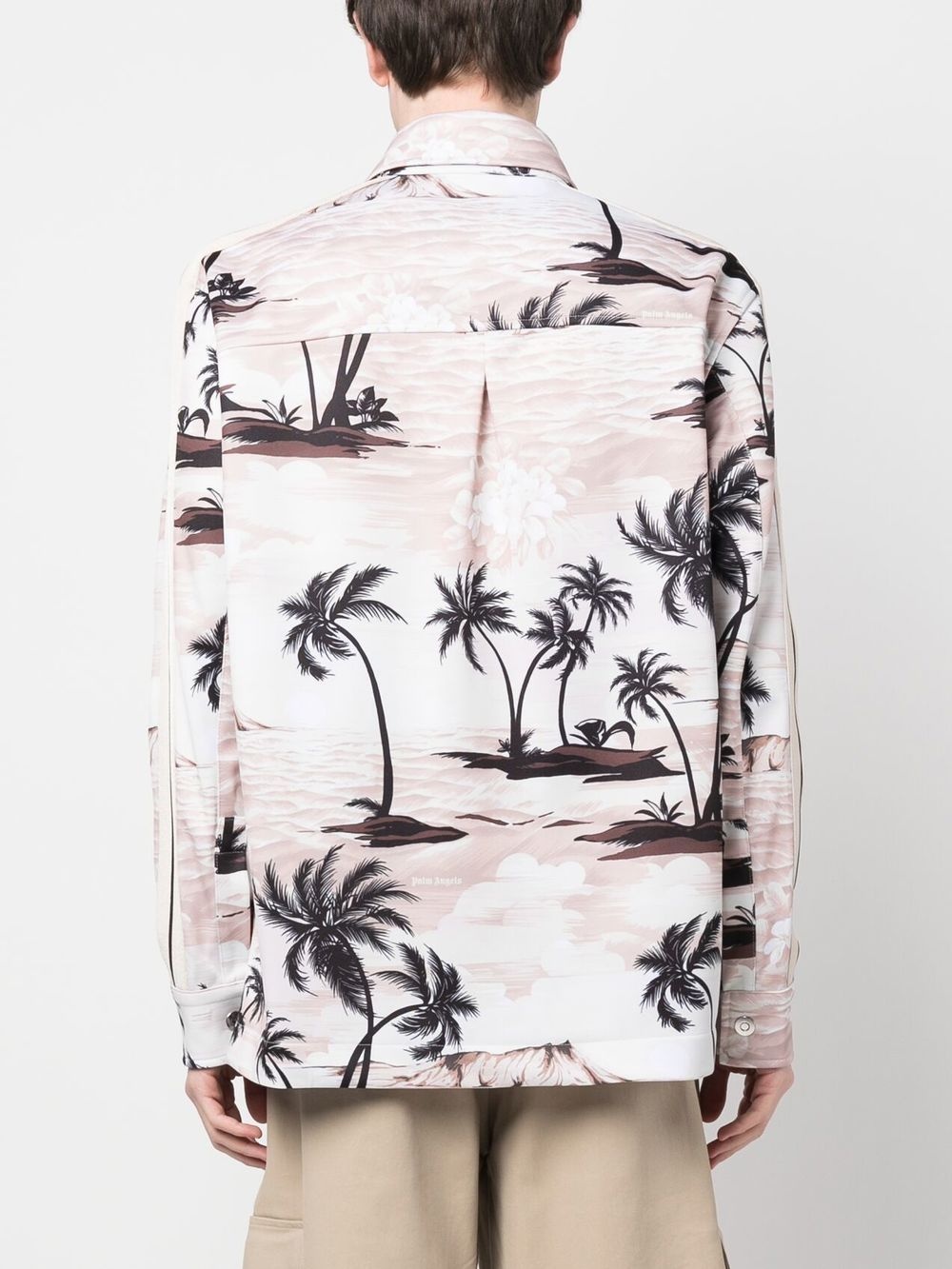 palm-print long-sleeved shirt - 4