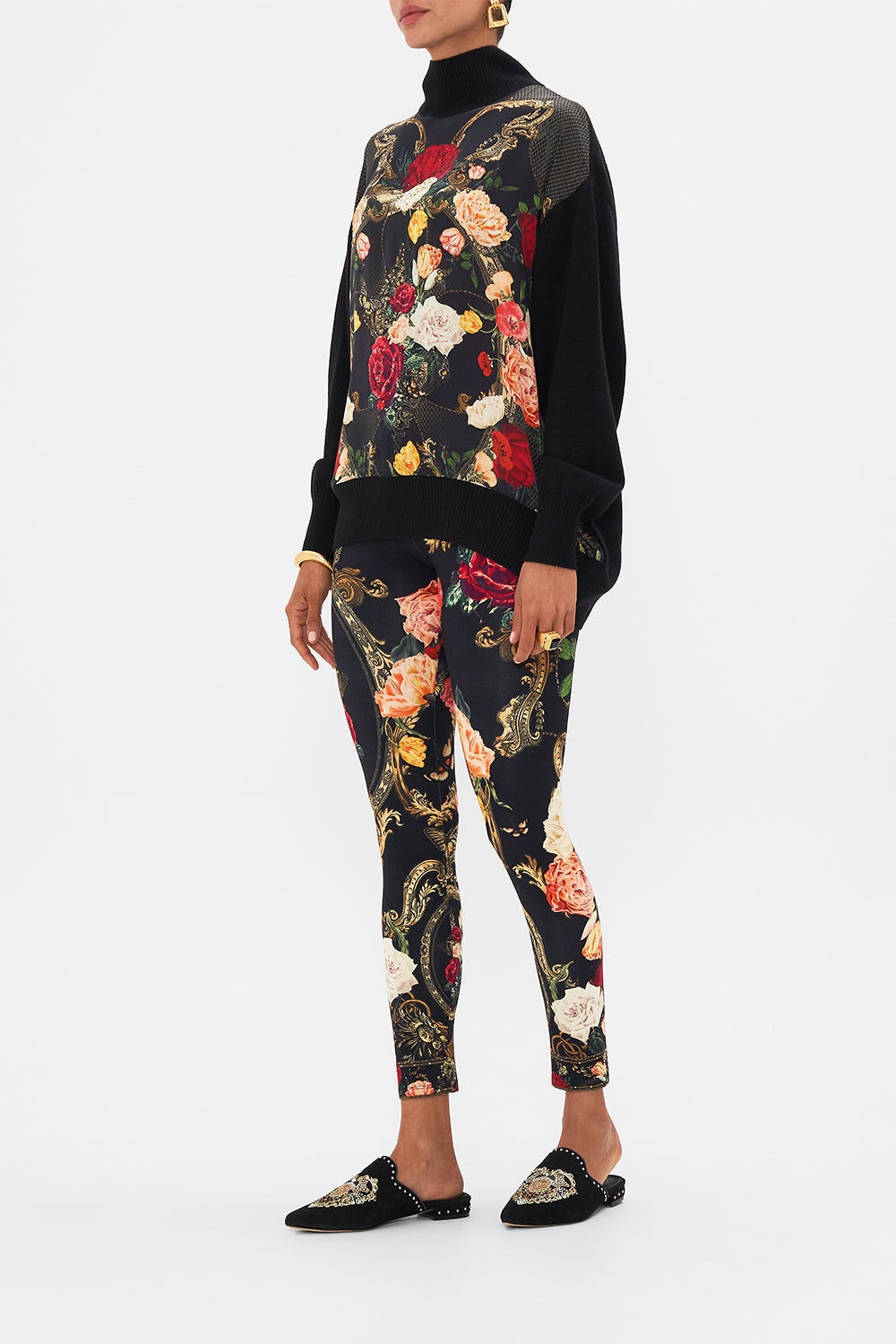 SILK FRONT TURTLE NECK KNIT - 4