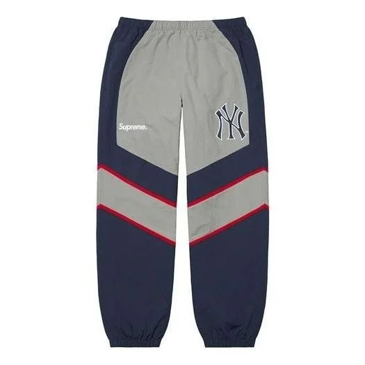 Supreme x New York Yankees Track Pants 'Grey Navy' SUP-FW21-151 - 1