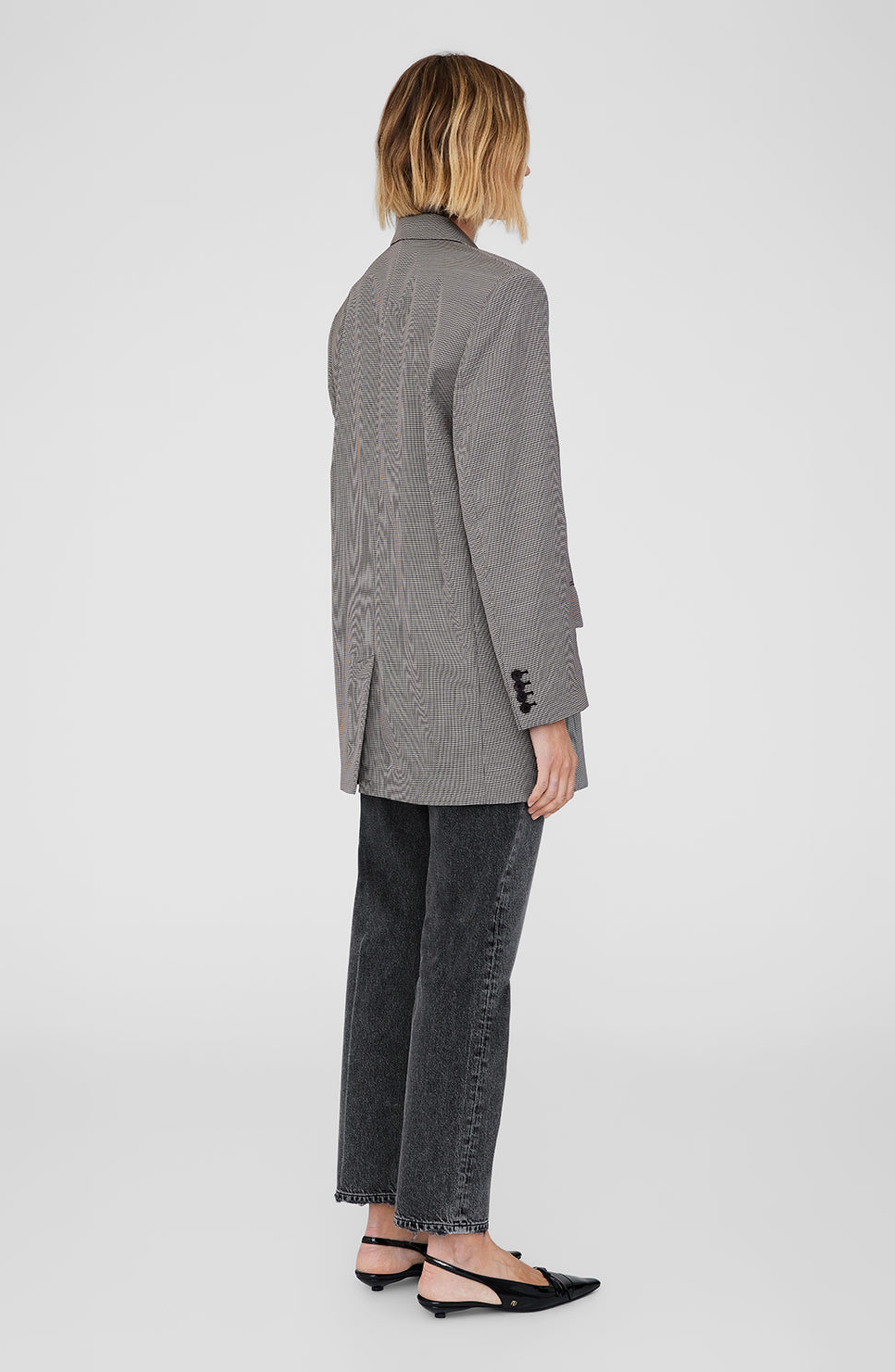 ANINE BING Sara Blazer in Black /White Houndstooth at Nordstrom - 2