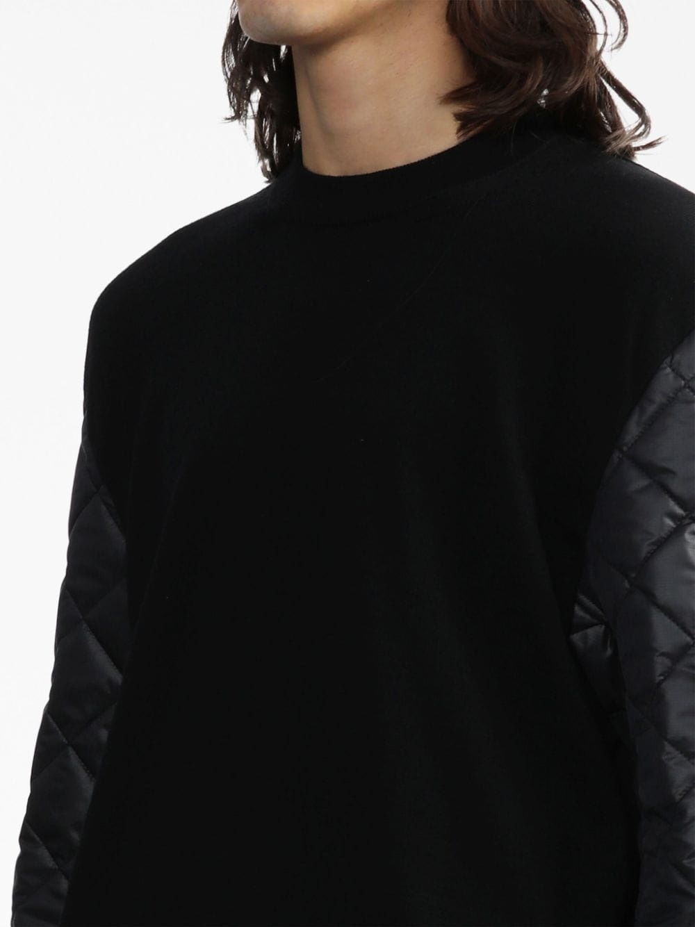 padded-panels crew-neck sweatshirt - 5