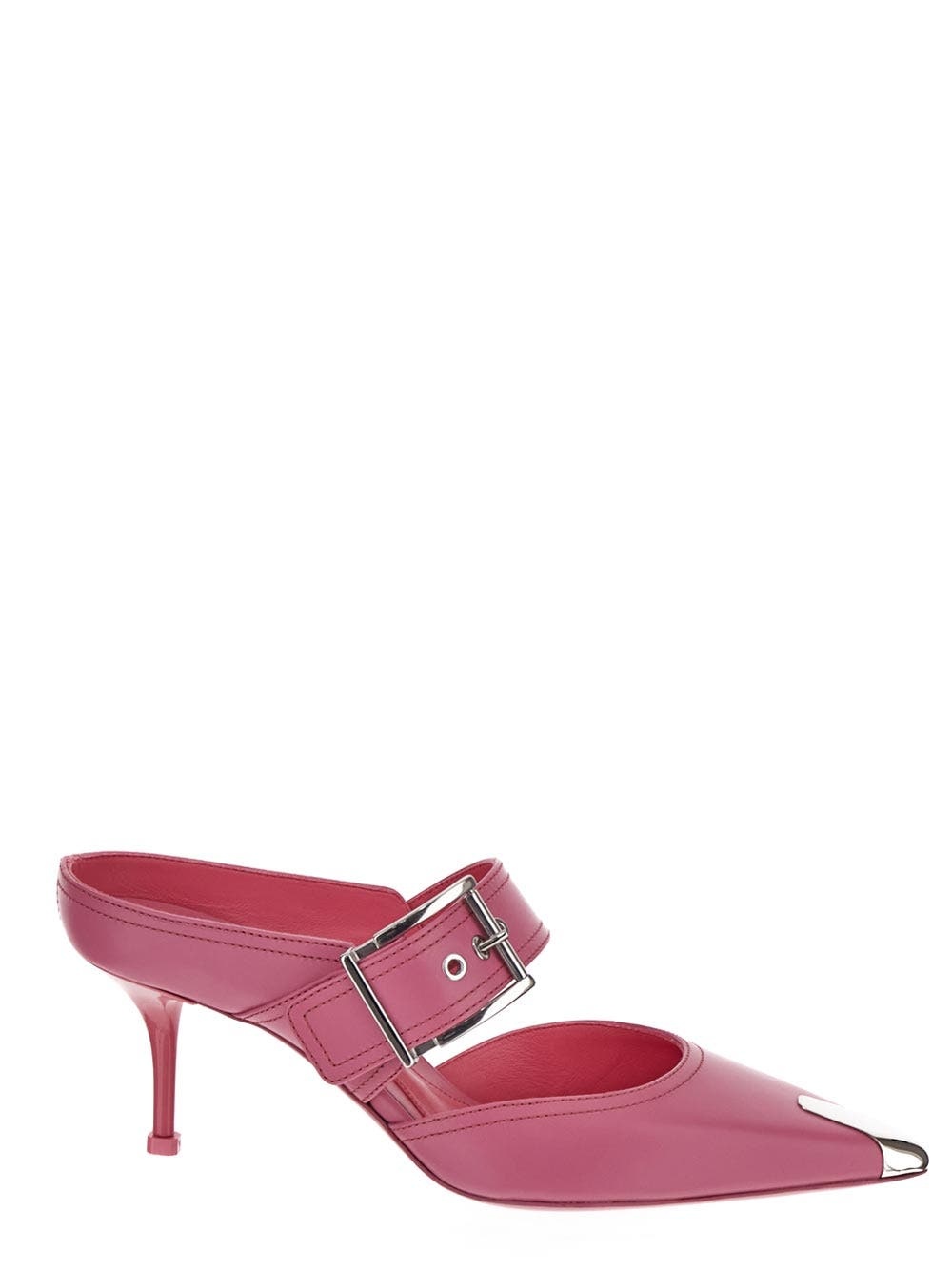 サンダル・ミュール alexander mcqueen SS23 MULE PUNK (733188_WHSWD1081) Alexander McQueen Punk Flat Mules in Black | LN-CC