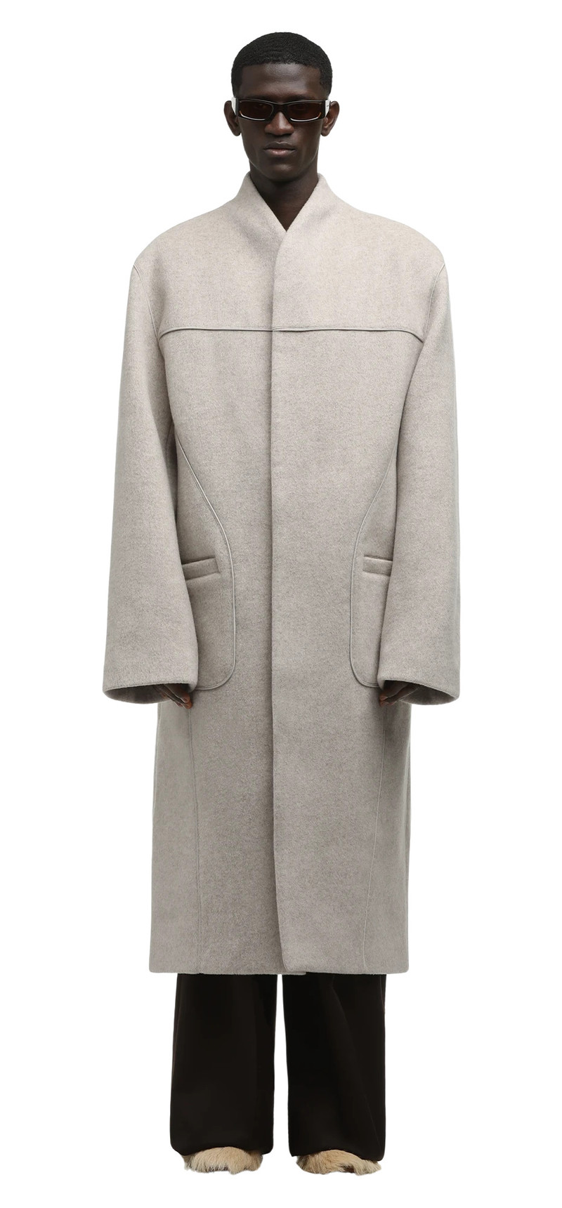 entire studios FUZZY COAT COOL GREY outlook