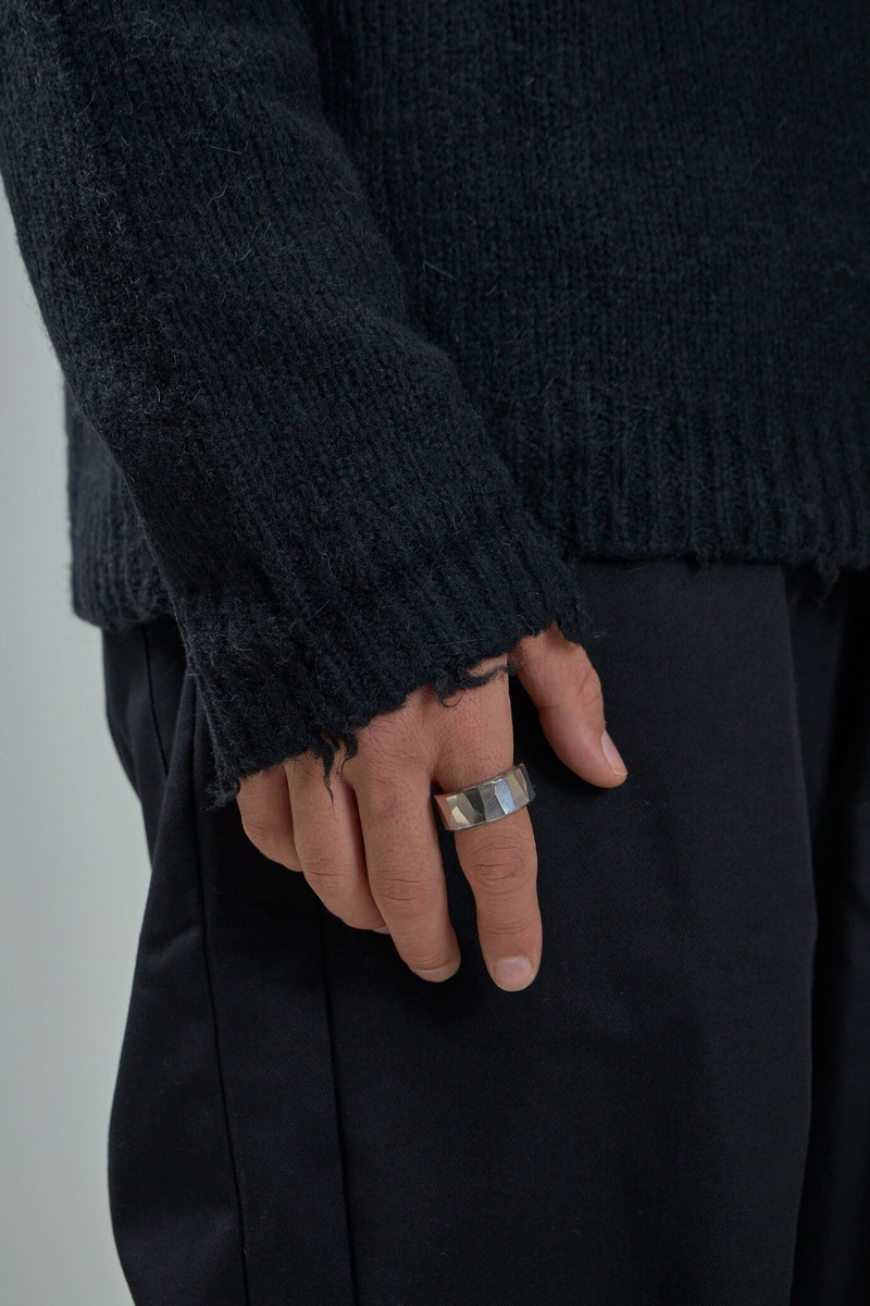 Ring Rough Hammered Silver 4