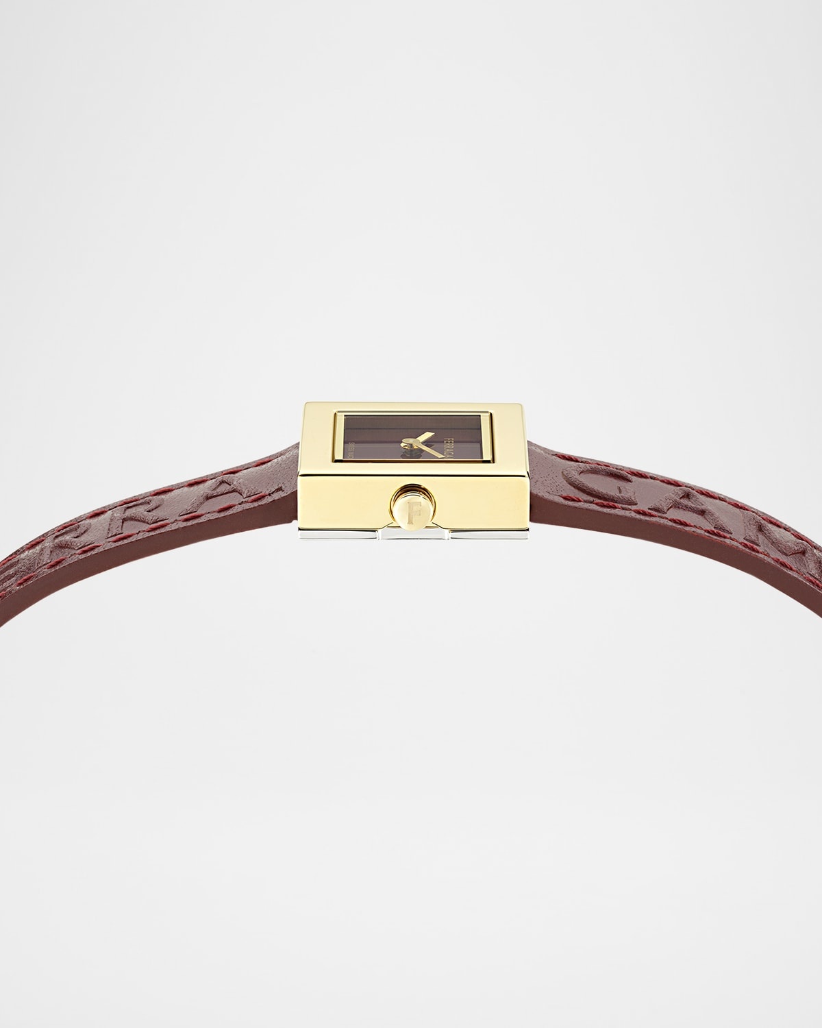 Ferragamo Portrait 20X20MM IP Yellow Gold Leather Watch - 2