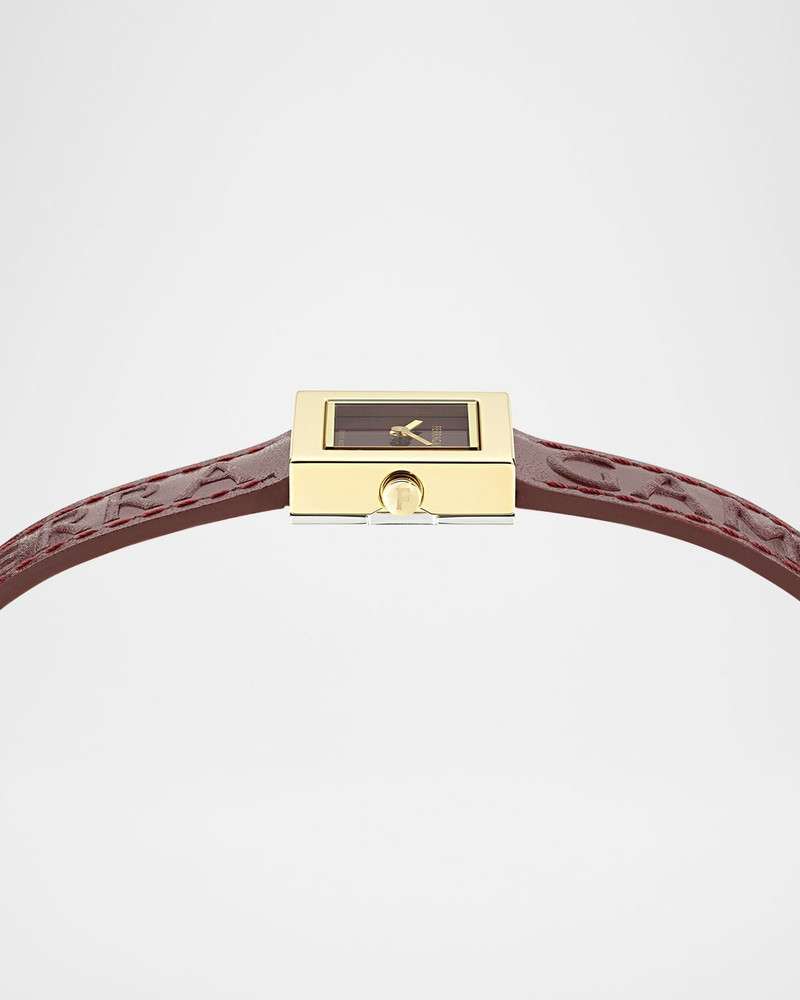 FERRAGAMO Ferragamo Portrait 20X20MM IP Yellow Gold Leather Watch outlook