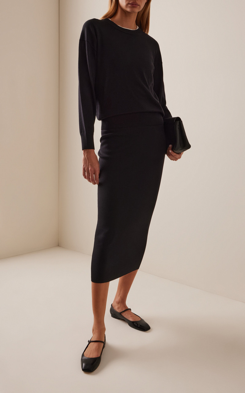HIGH SPORT Cassidy Wool Maxi Skirt black outlook