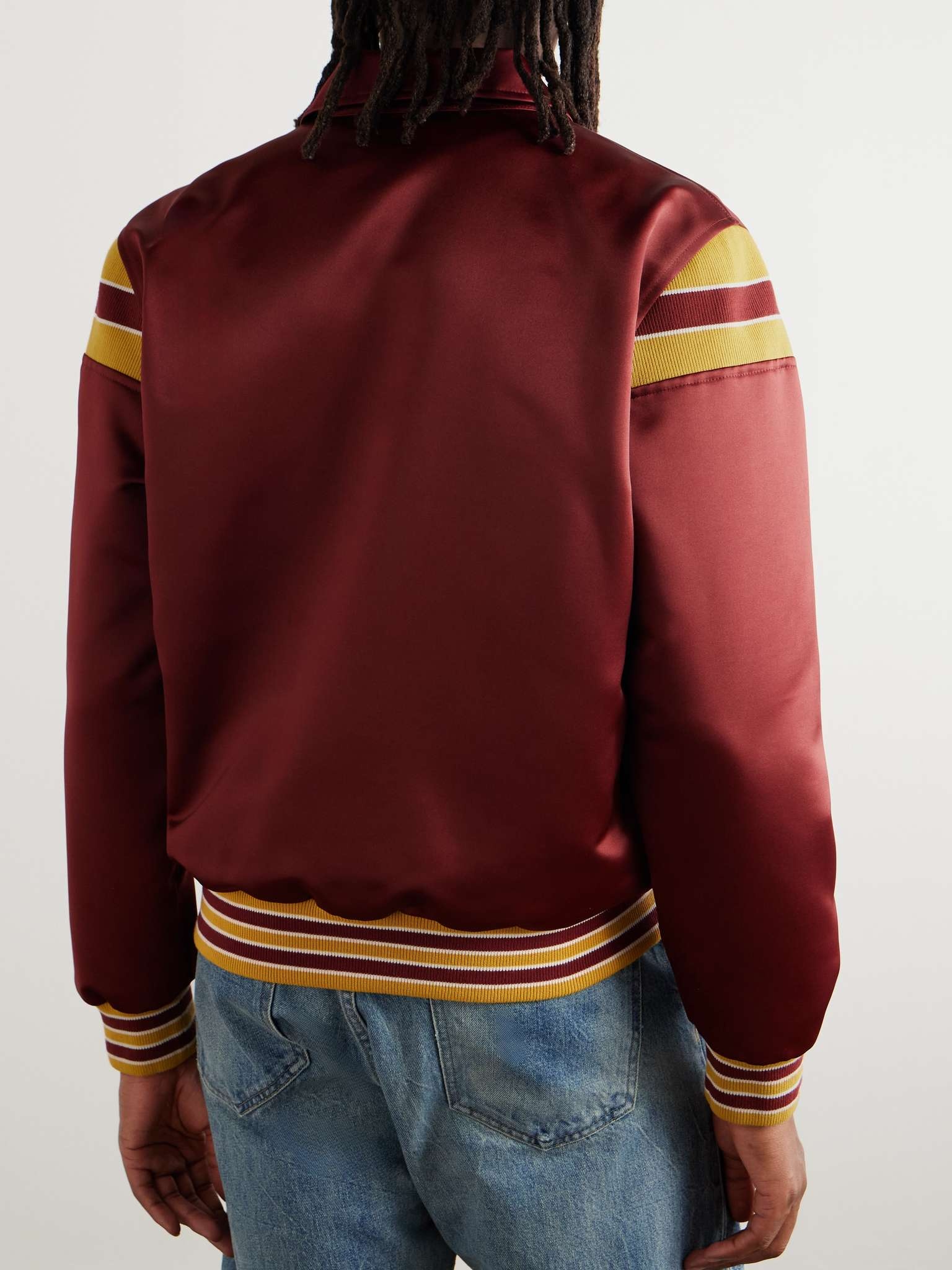 Teddy Logo-Embroidered Satin Varsity Jacket - 4