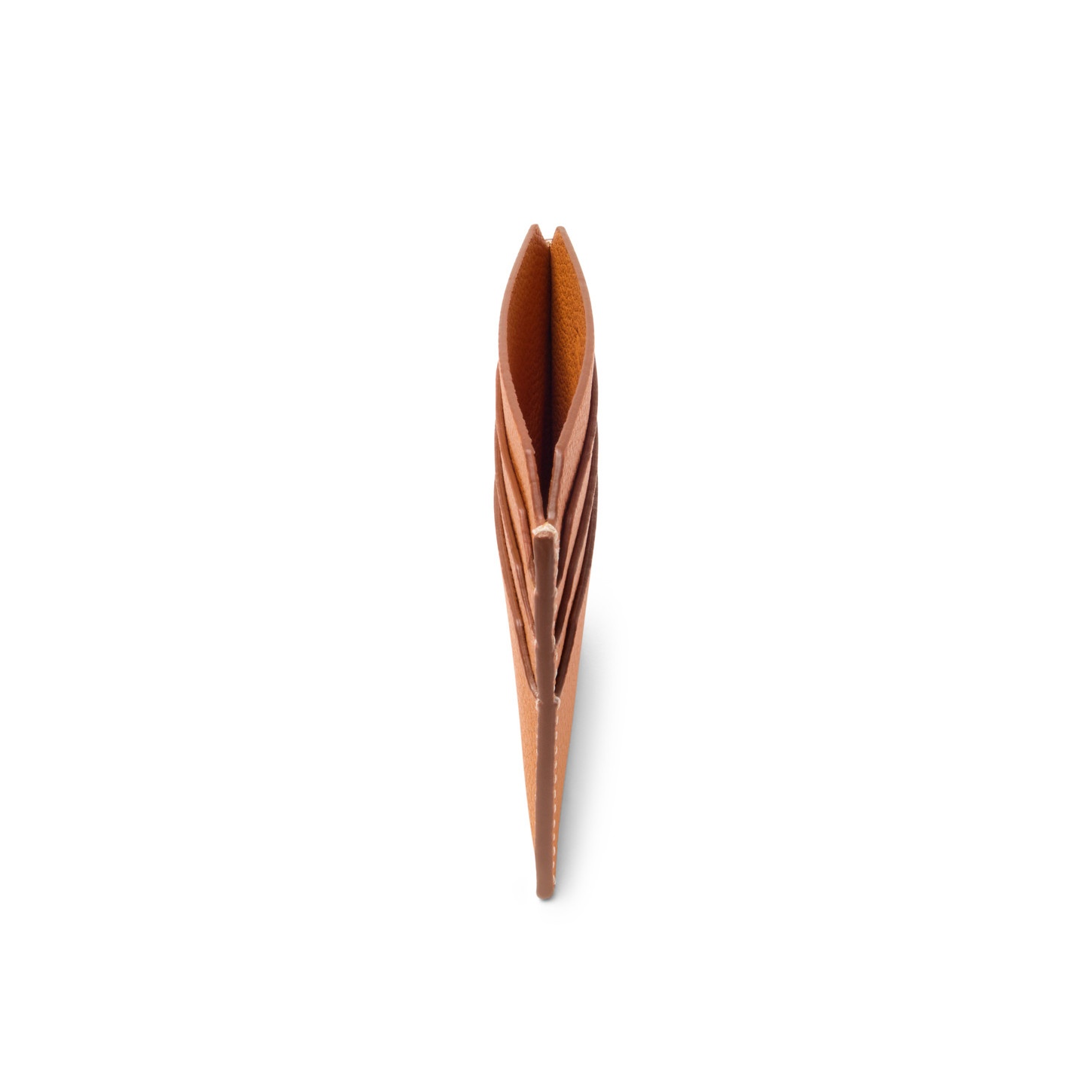 Orange tumbled leather credit card holder - 4