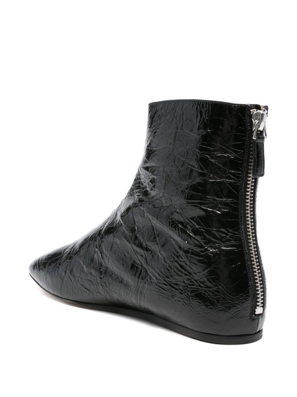 zip-detail flat ankle boots - 3