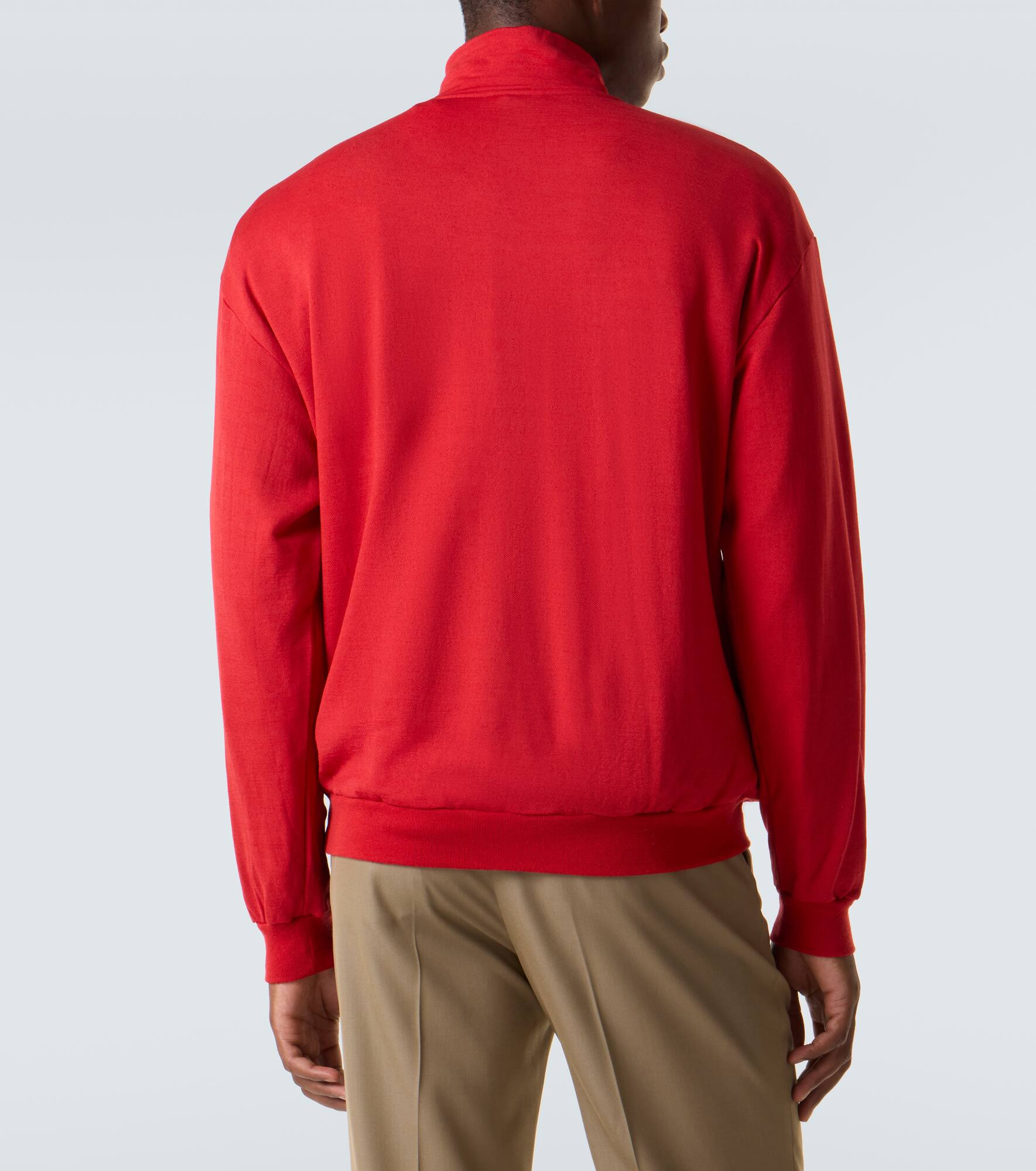 Wool-blend half-zip sweatshirt - 4