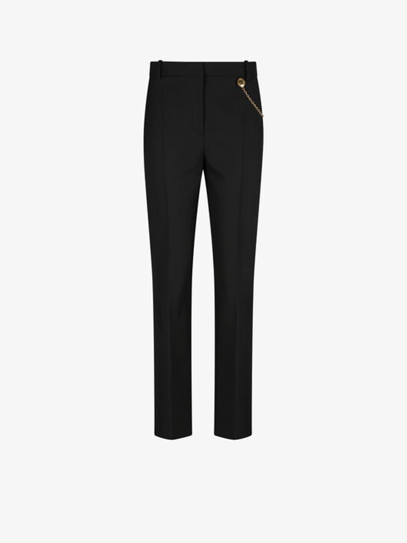 CIGARETTE PANTS WITH CHAIN AND 4G BUTTONS 1