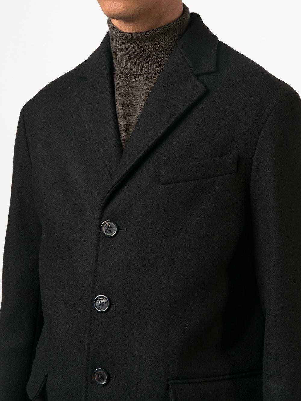 fitted single-breasted button coat - 5