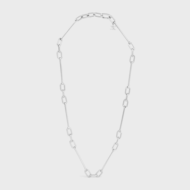 Celine Charms Necklace in Brass with Rhodium Finish 1