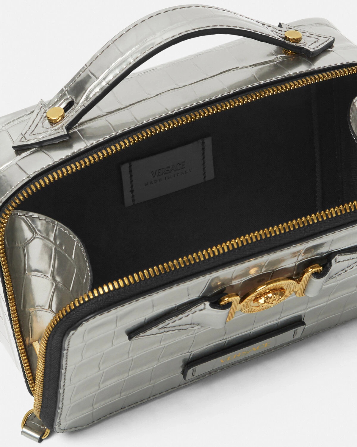 Croc-Effect Medusa Biggie Messenger Bag - 4