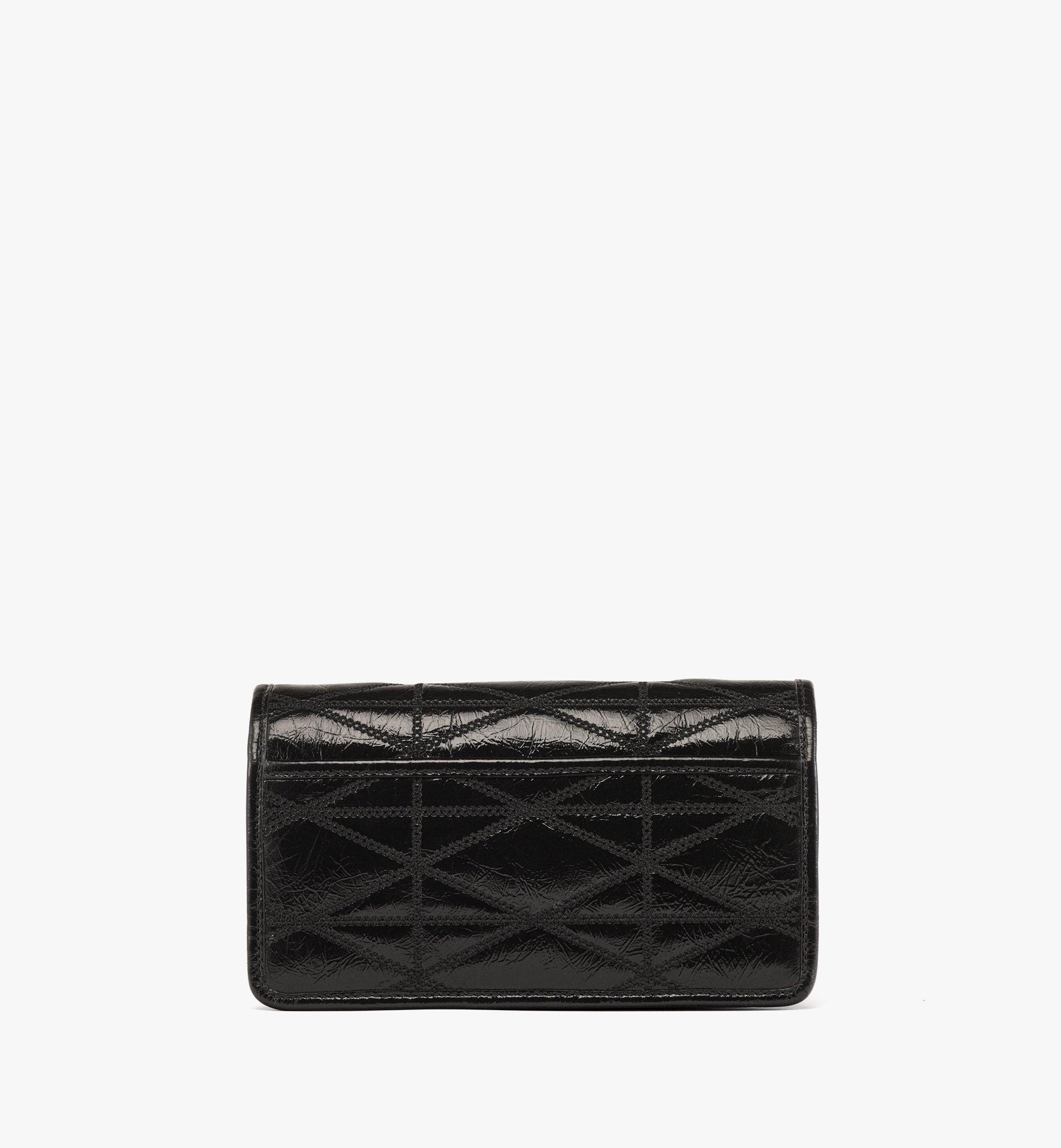Travia Quilted Chain Wallet in Crushed Leather - 4