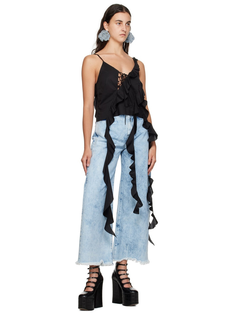MARQUES’ALMEIDA Black Ruffle Tank Top outlook