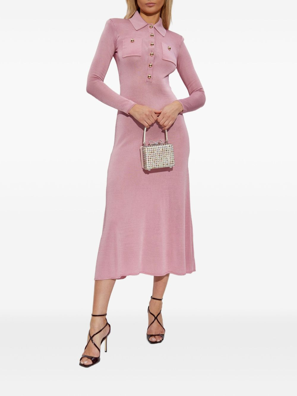polo-neck button-front dress - 2