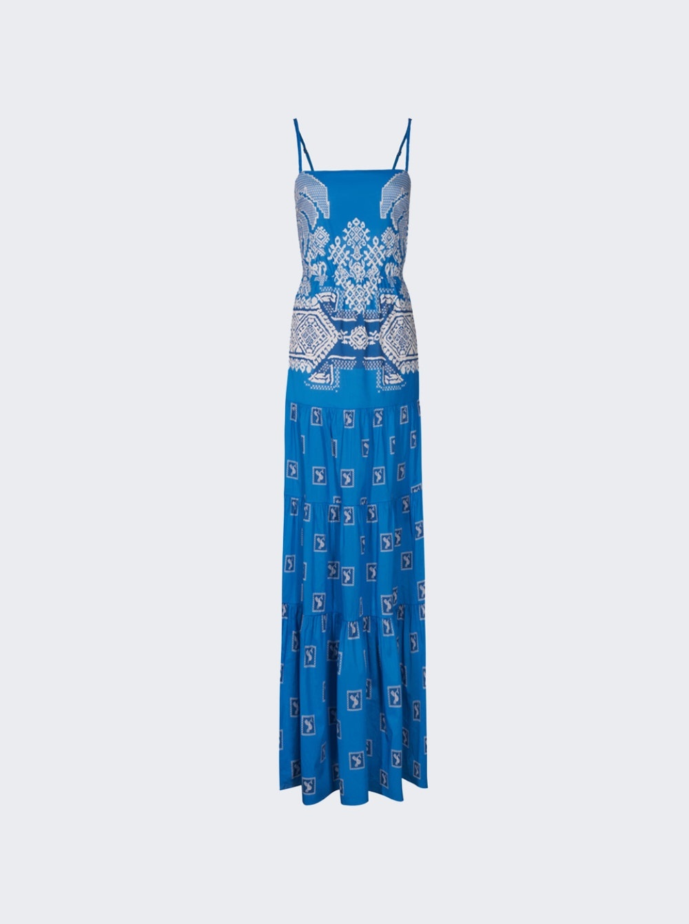 Amancay Maxi Dress Andean Cobalt Ecru - 1