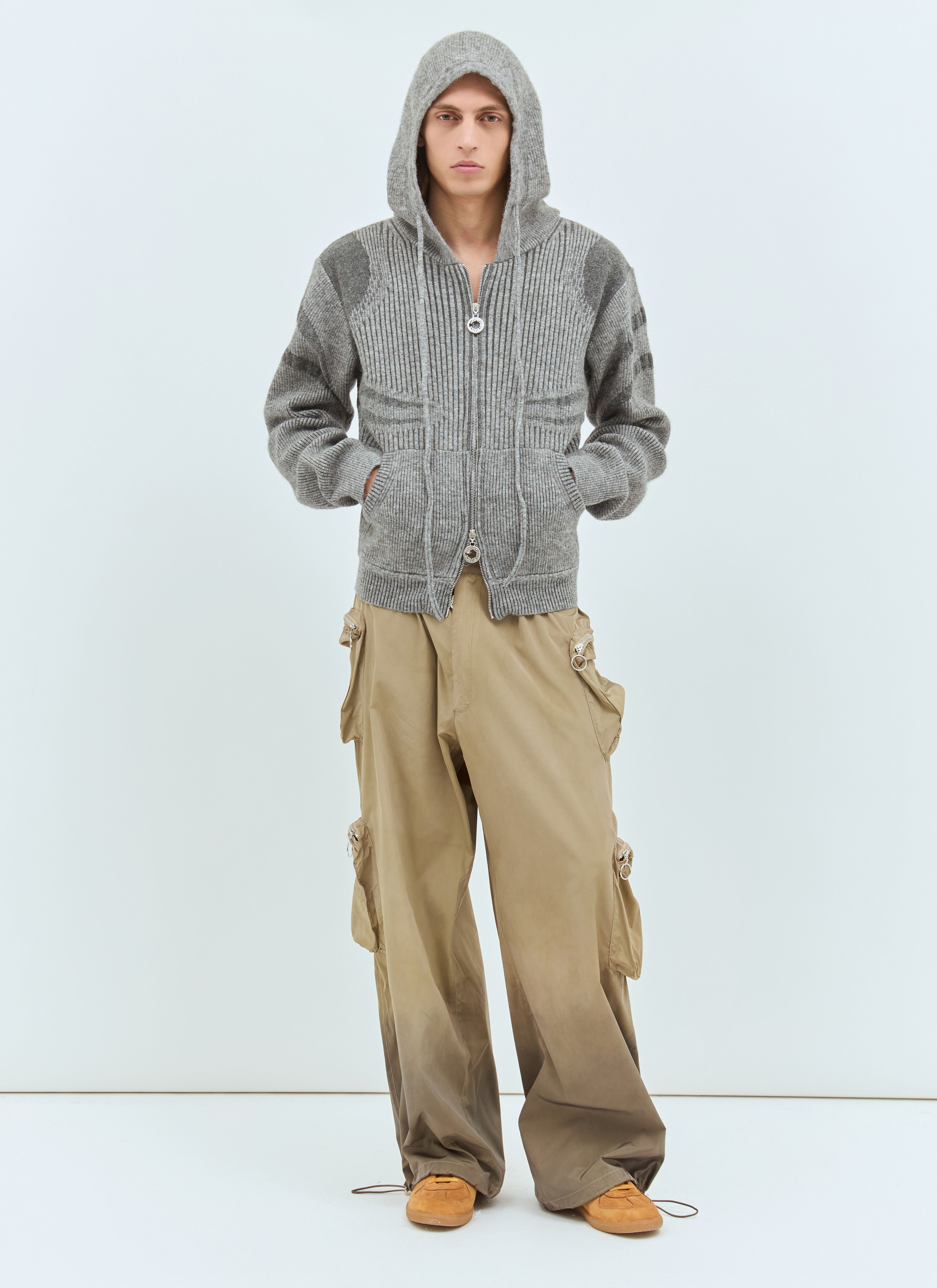 Plated Zip Hooded Sweater - 2