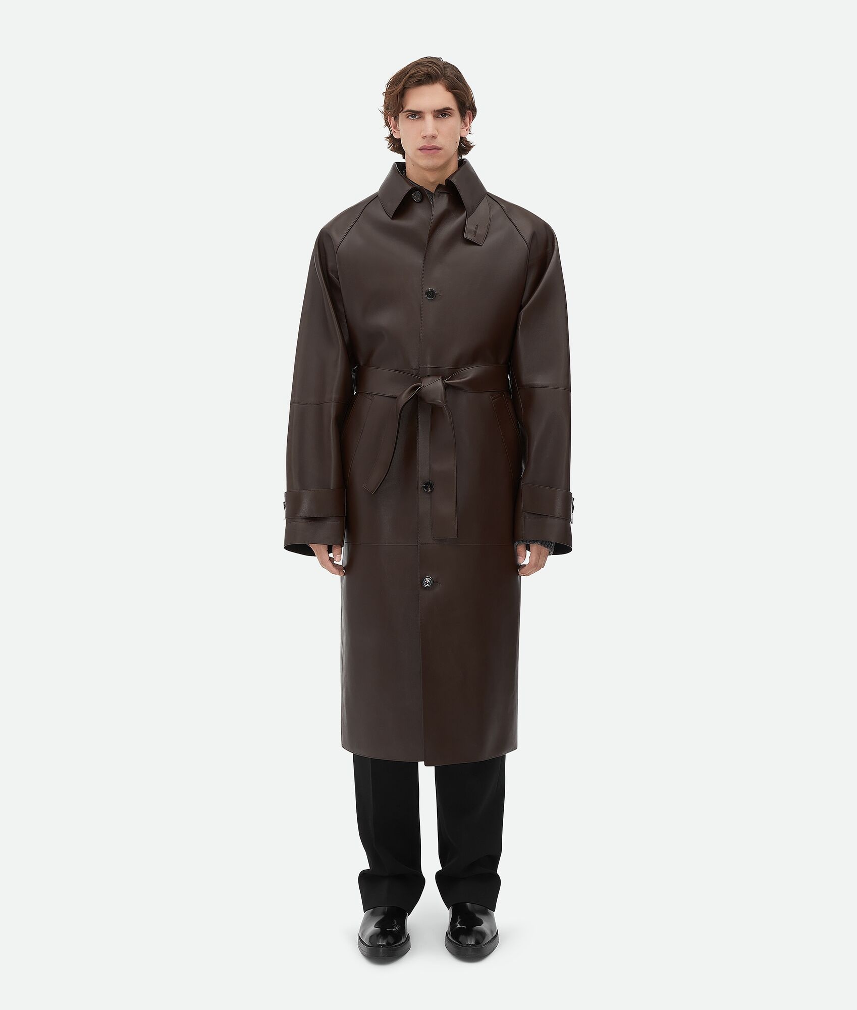Bonded Leather Trench Coat - 2