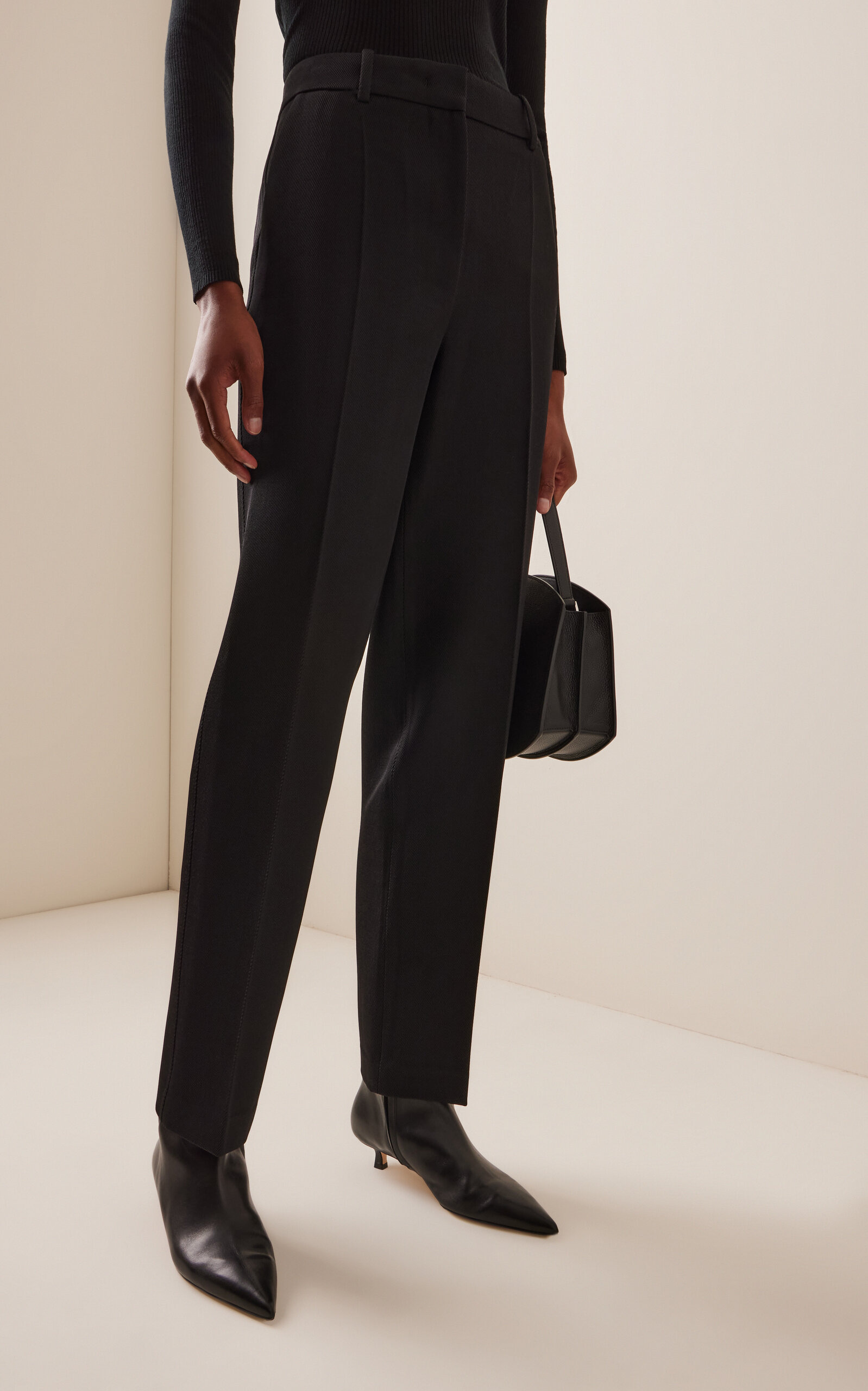 Tailored Wool Straight Pants black - 3
