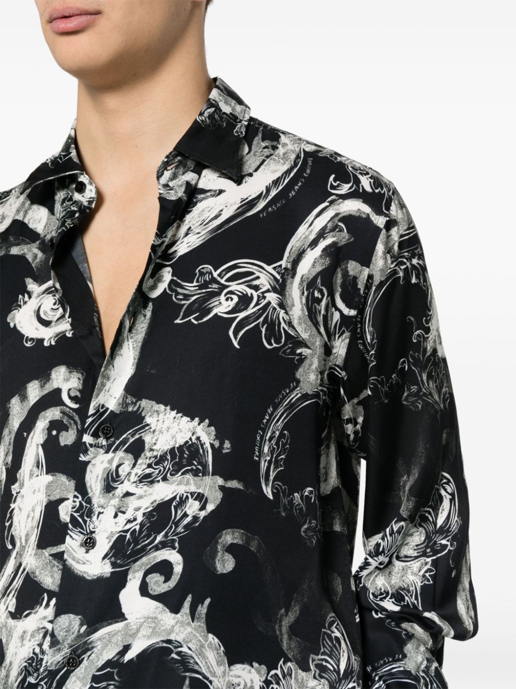 watercolour baroque-pattern shirt - 5