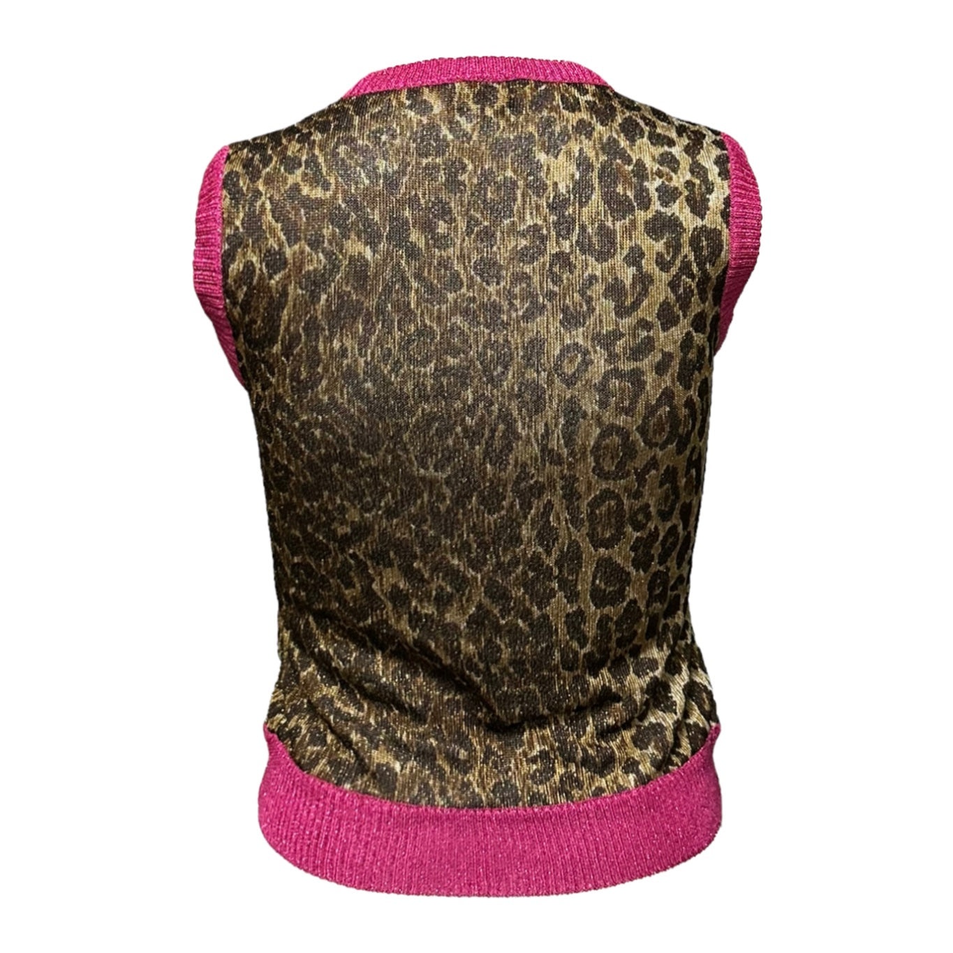 D&G - D&G Spring Summer 2001 Leopard Print Knit Tank Top - 2