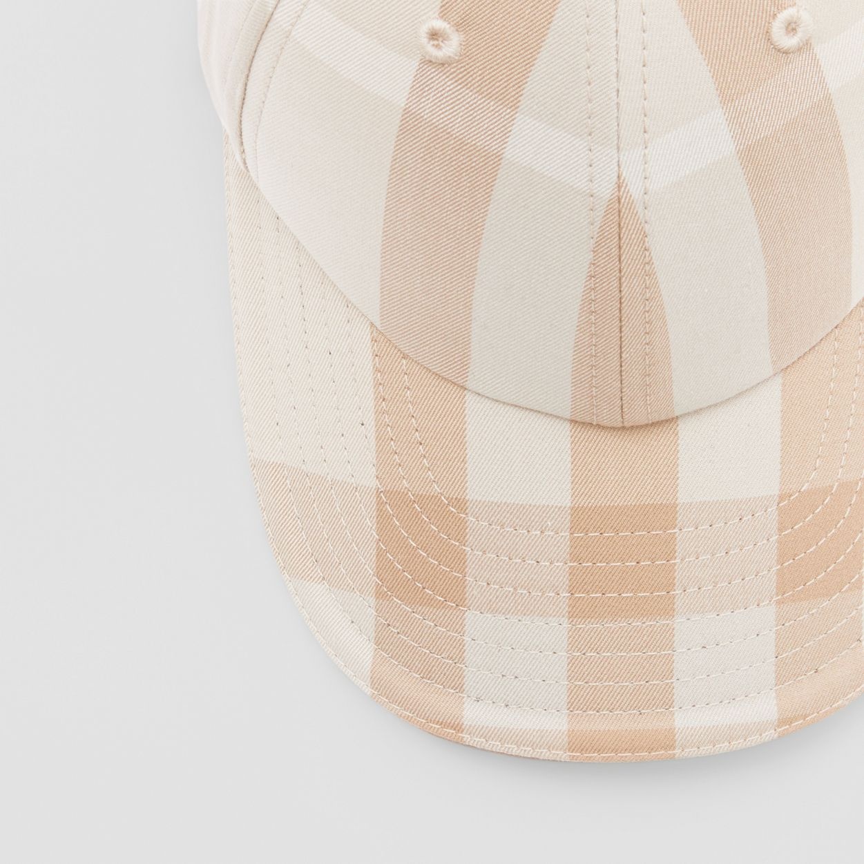 Logo Detail Check Cotton Baseball Cap - 7