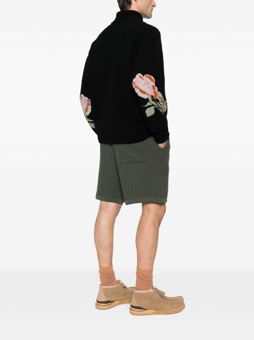 rose-embellished wool sweater - 2