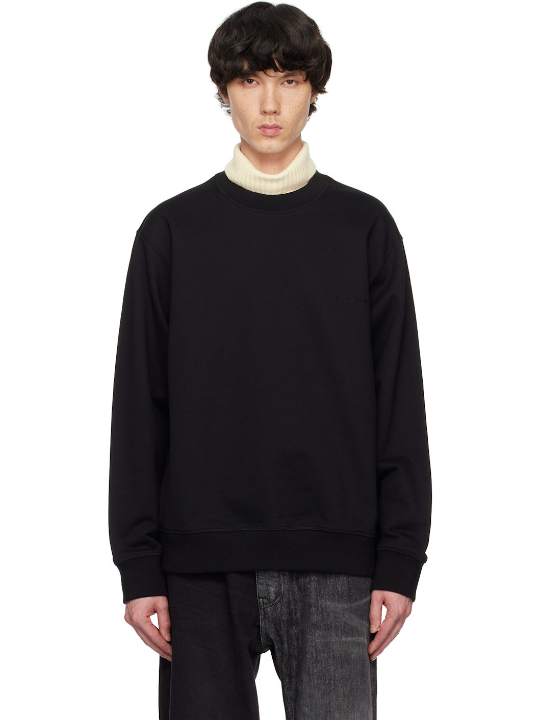 Black Embroidered Logo Sweatshirt - 1