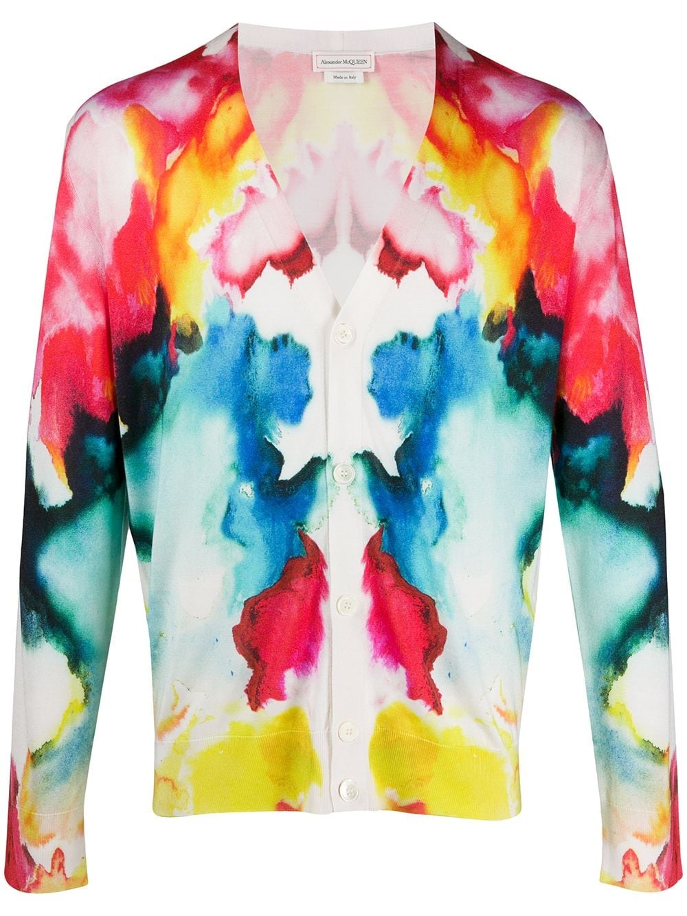 abstract print cardigan - 1