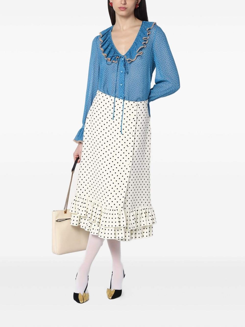 polka dot-print midi skirt - 2