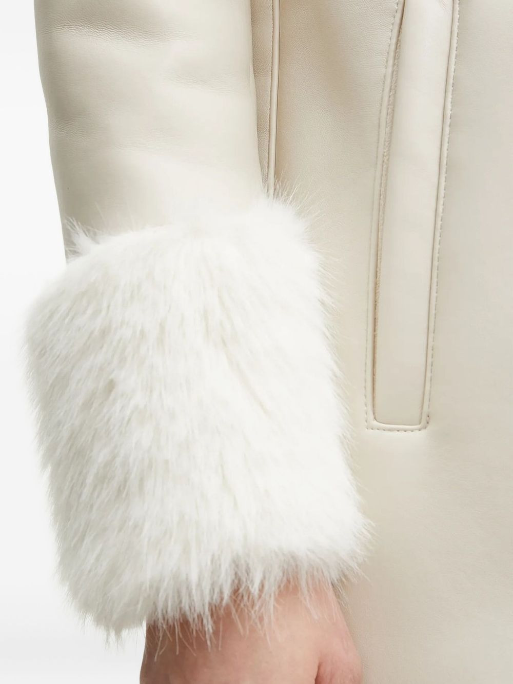 faux-fur-trimmed hooded coat - 5