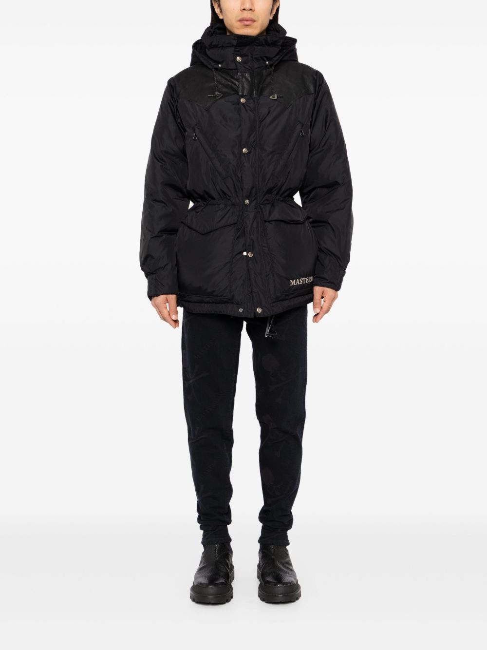 panel embroidered-logo padded jacket - 2