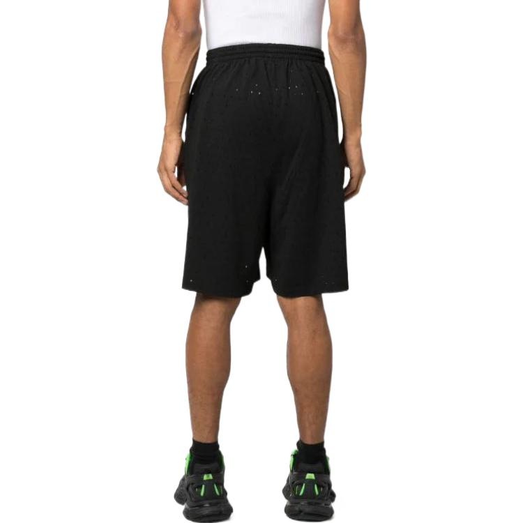 Balenciaga Perforated Elastic Waistband Shorts 'Black' 674591TMVD41000 - 3